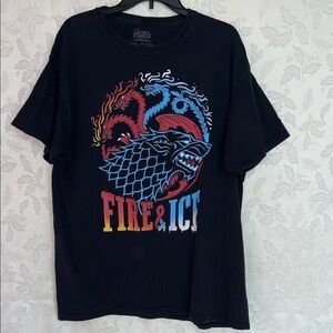 Fire & Ice Graphic Tee - Black